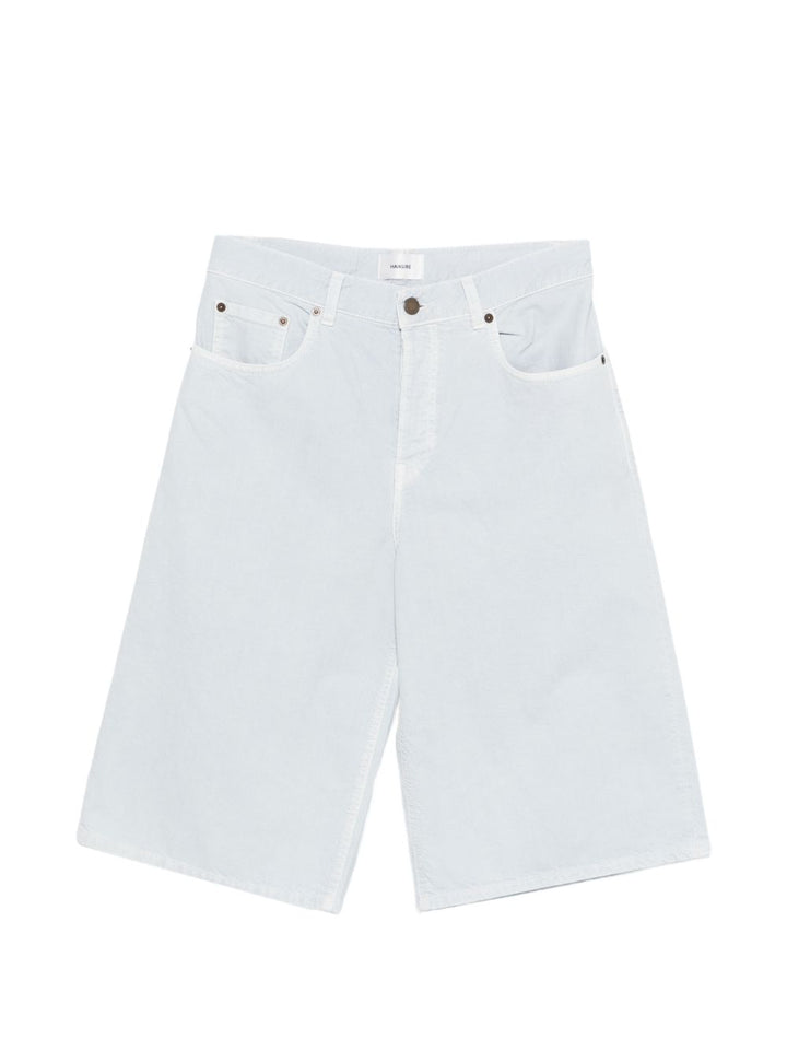 bermuda in denim con tasce e logo