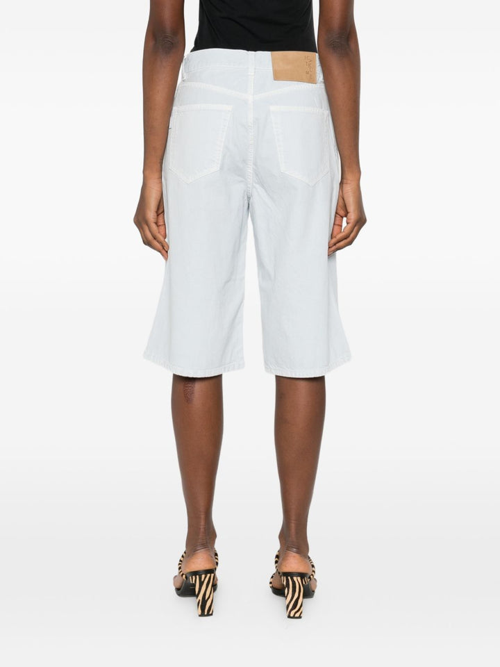 bermuda in denim con tasce e logo