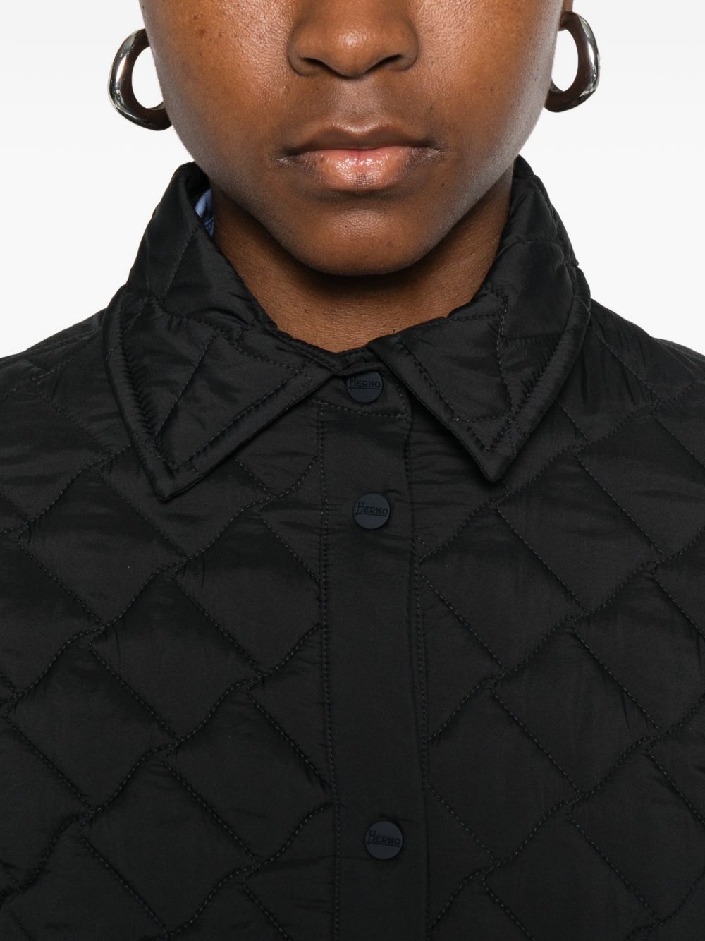 Camicia imbottita con trapunta obliqua