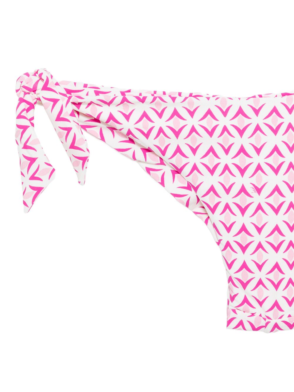 bikini con laccetti a stampa geometrica