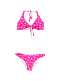bikini con motivo paisley annodato