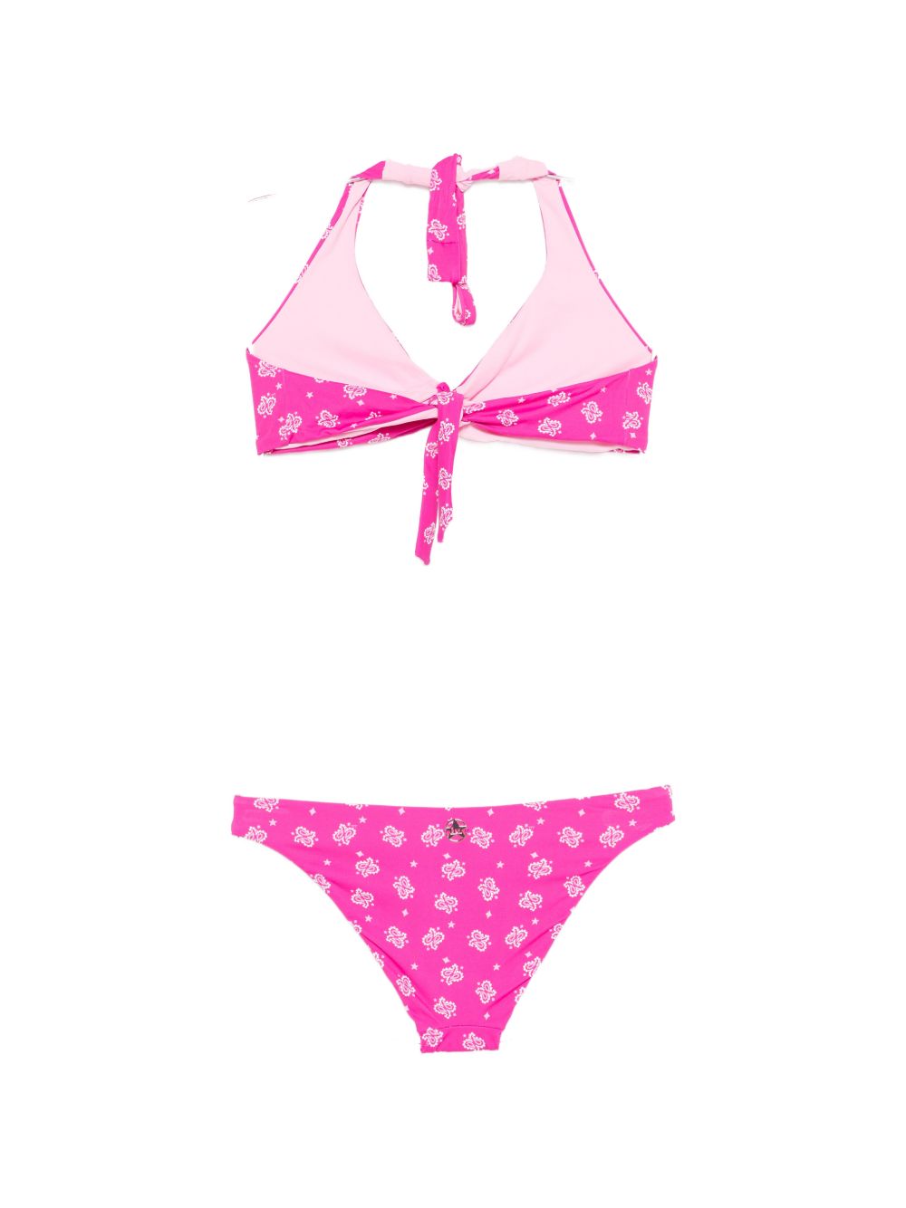 bikini con motivo paisley annodato