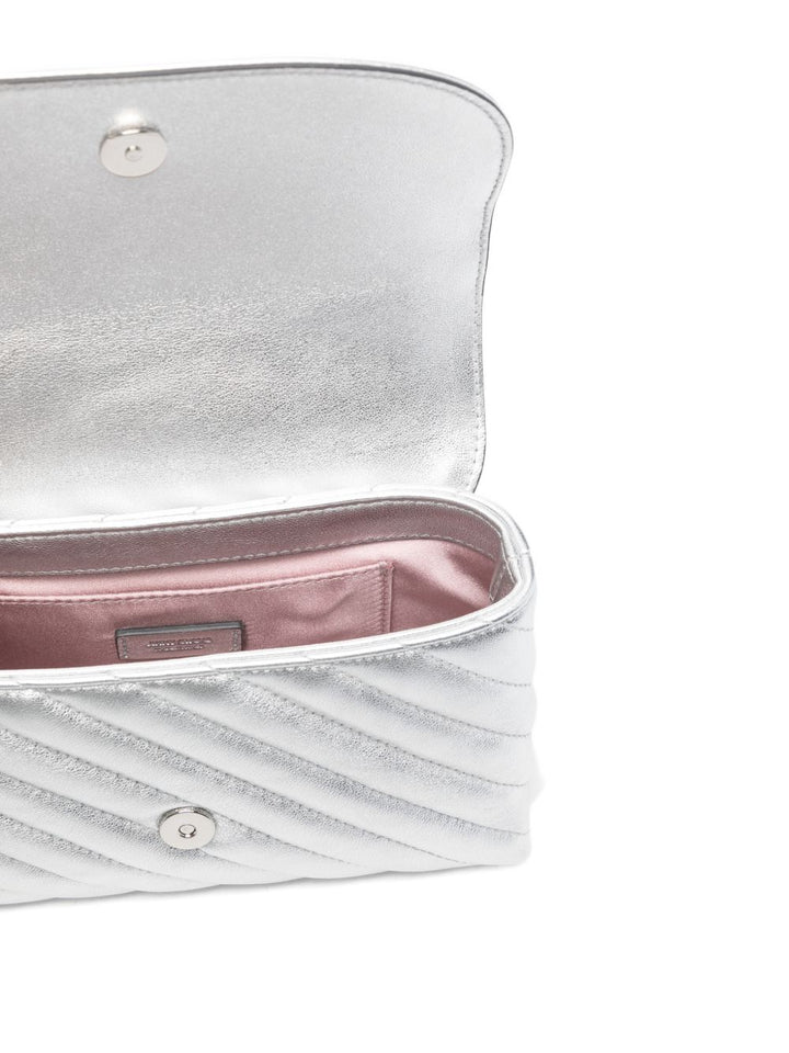 Borsa a tracolla con catena trapuntata curva