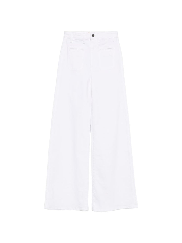 Jeans a gamba larga in denim bianco