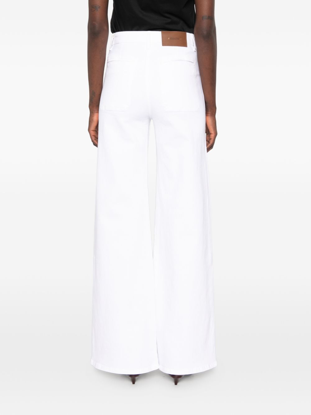 Jeans a gamba larga in denim bianco
