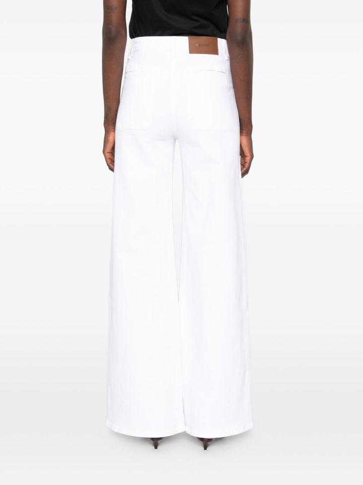 Jeans a gamba larga in denim bianco