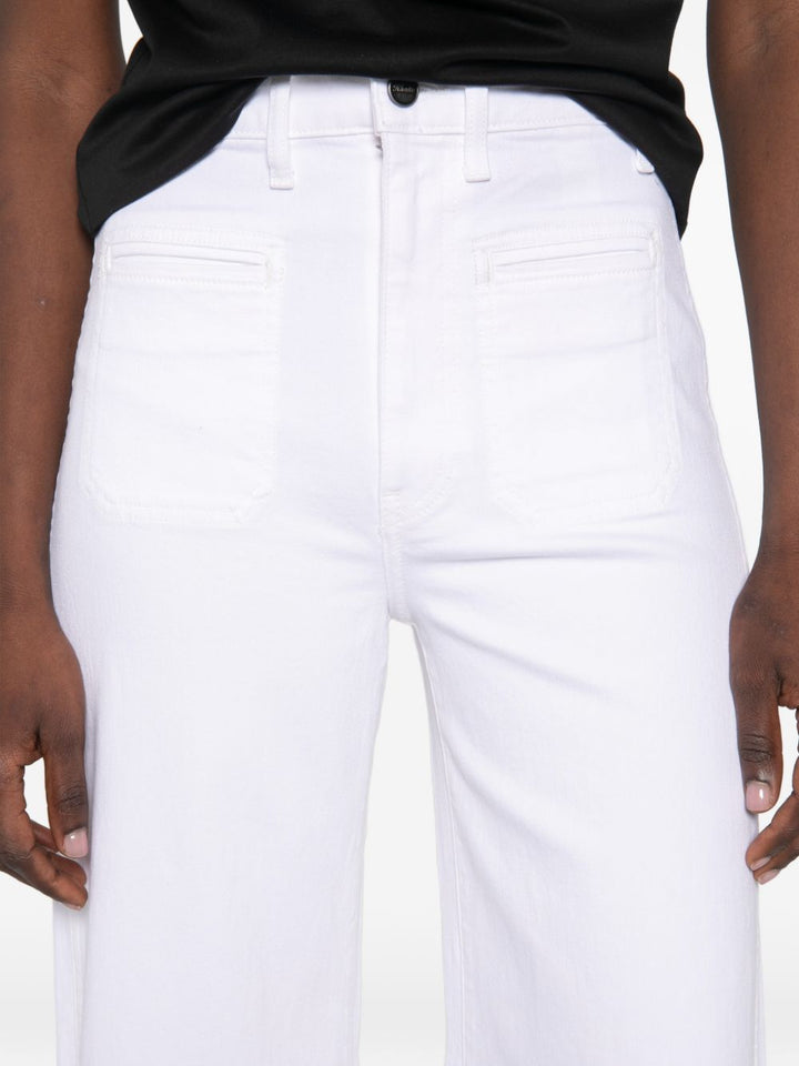 Jeans a gamba larga in denim bianco