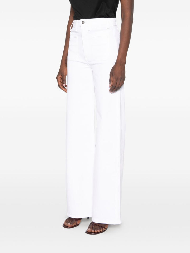 Jeans a gamba larga in denim bianco