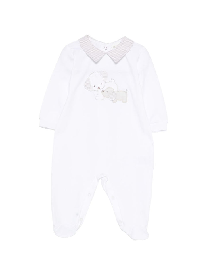 Pigiama con colletto ricamato