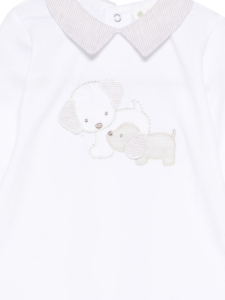 Pigiama con colletto ricamato