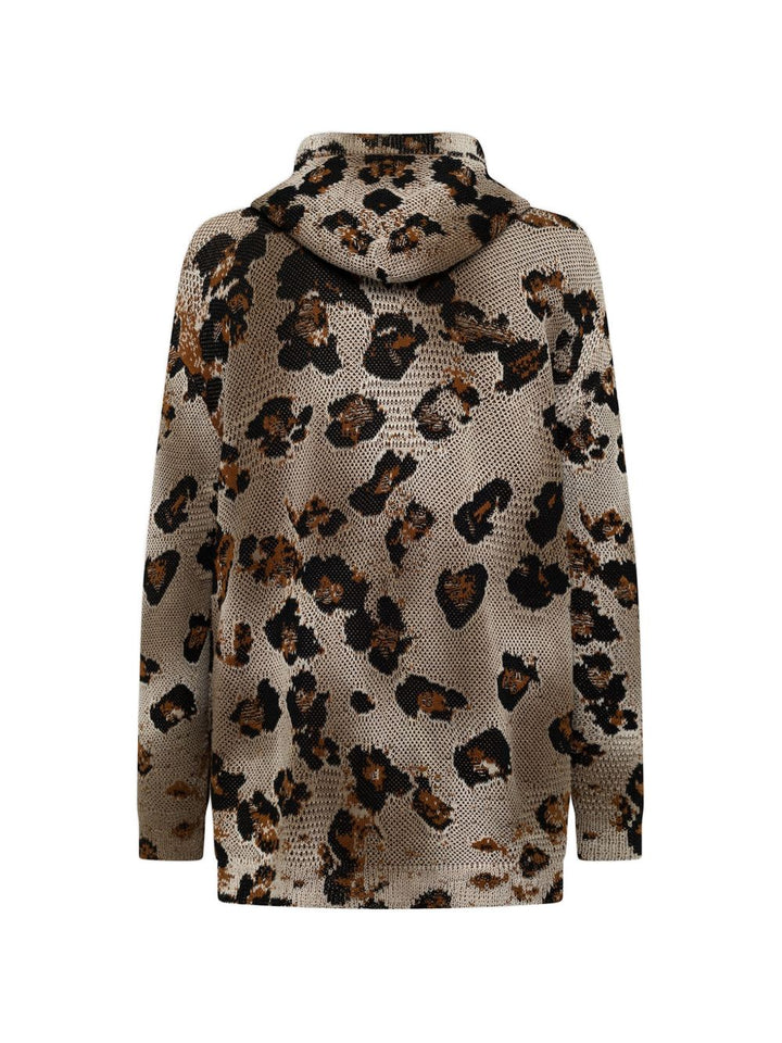 Cardigan con stampa leopardata