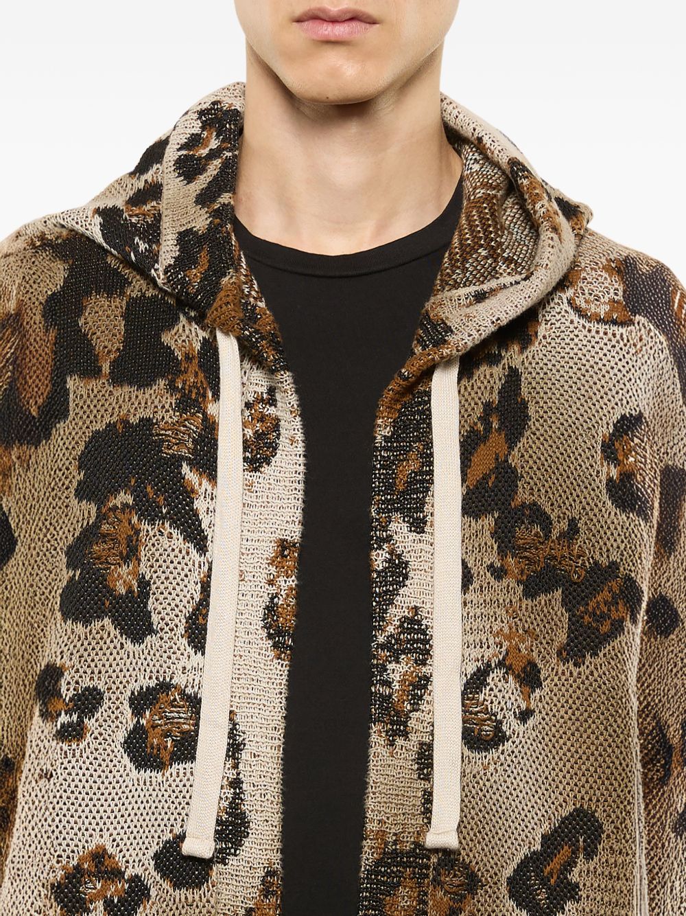 Cardigan con stampa leopardata