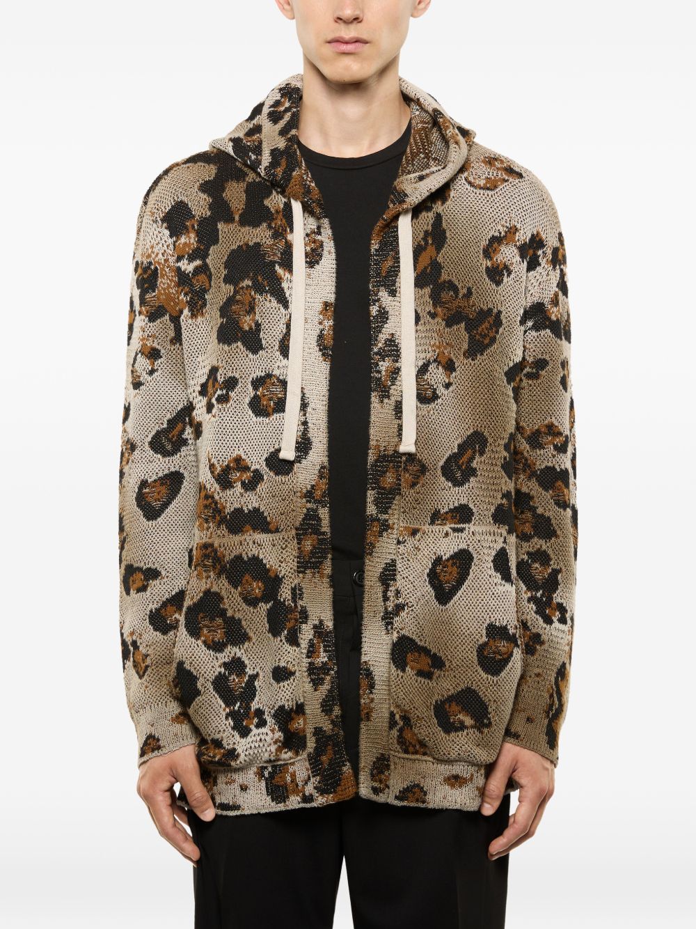 Cardigan con stampa leopardata