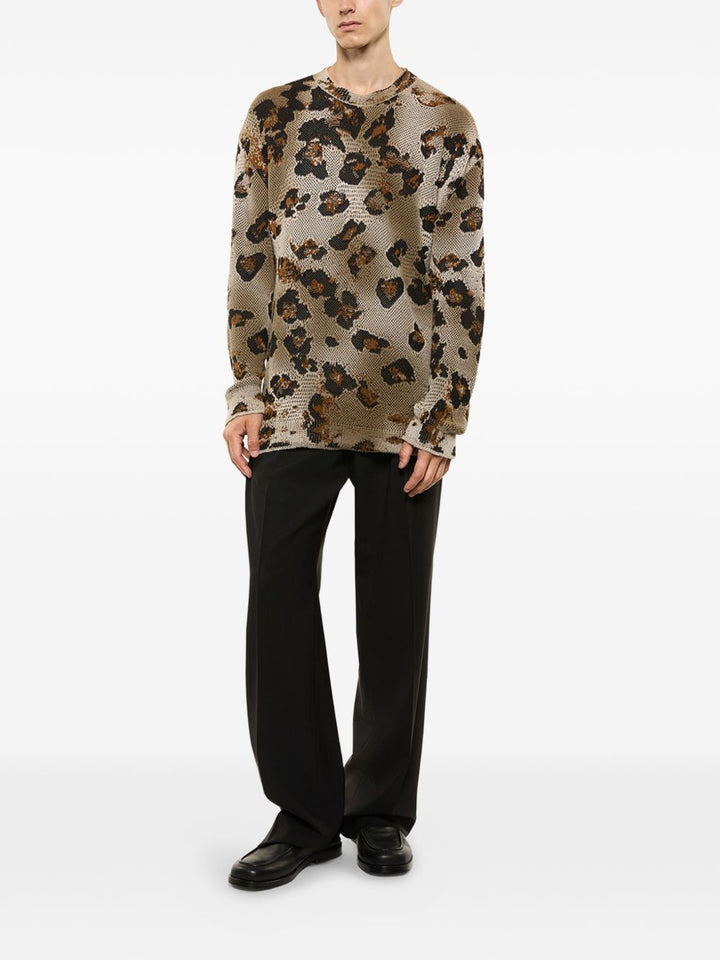 Maglione con stampa leopardata