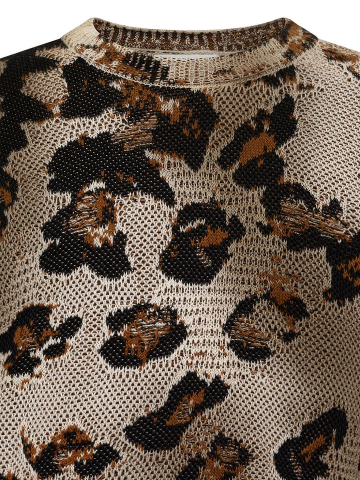 Maglione con stampa leopardata