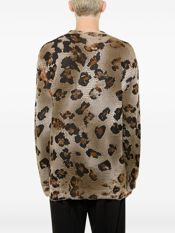 Maglione con stampa leopardata