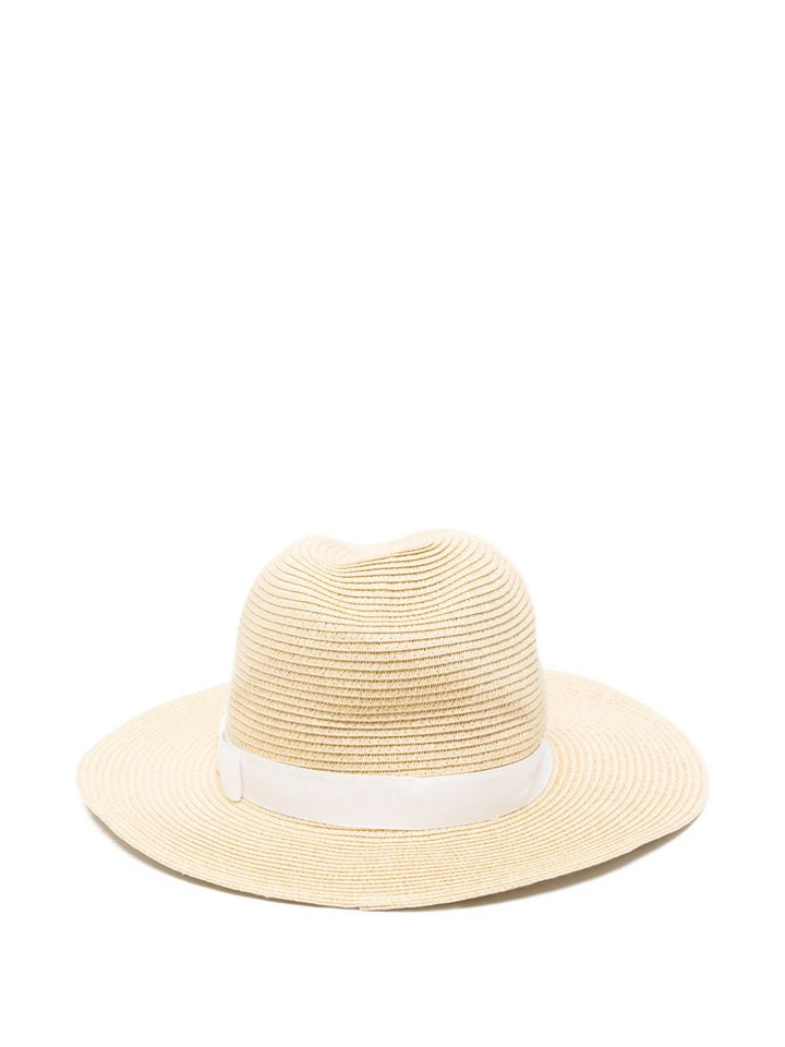 Cappello di paglia con dettaglio a fiocco