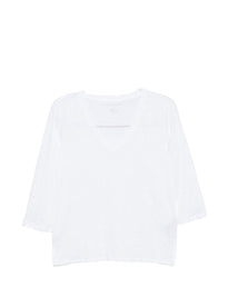 T-shirt bianca con scollo a V