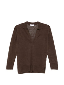 Polo manica lunga con colletto senza bottoni