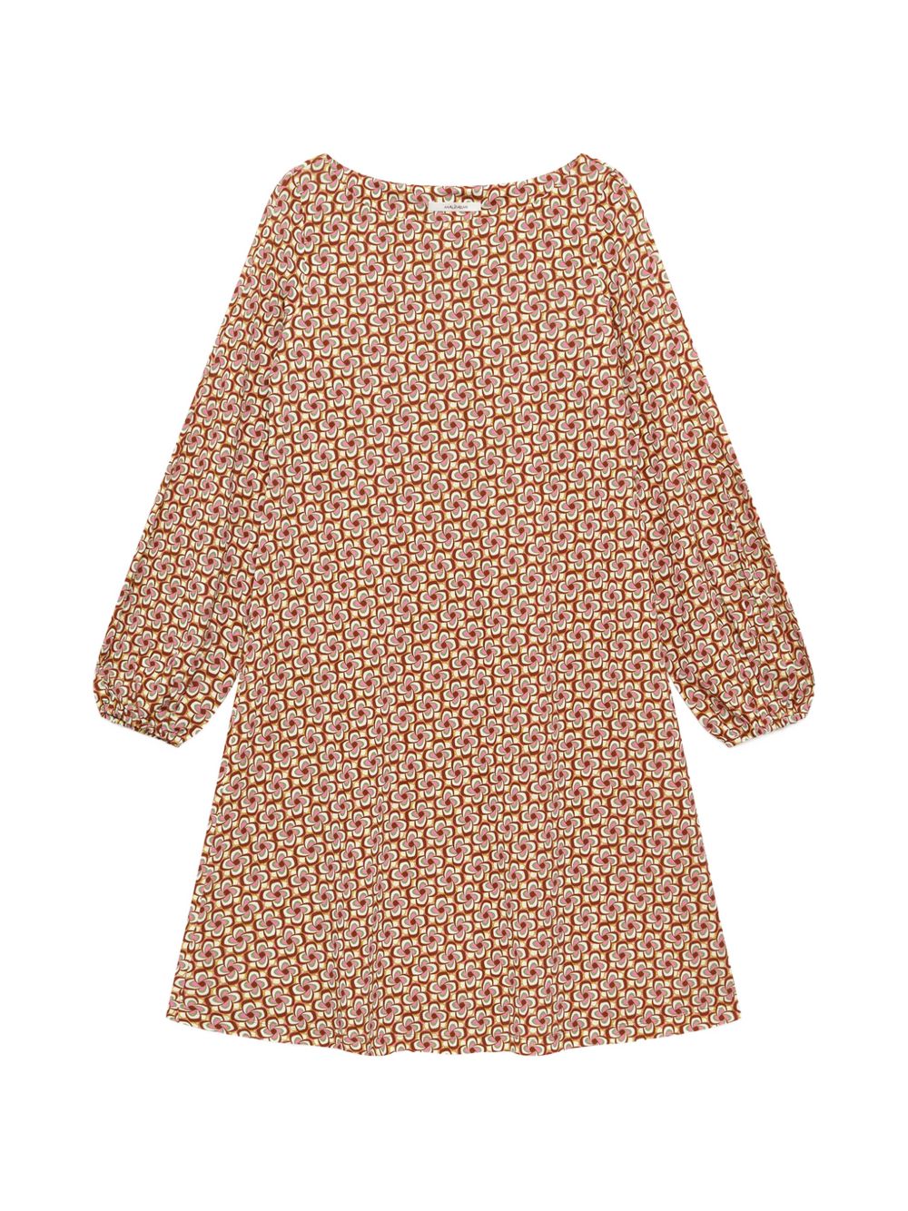 Abito corto a trapezio in tessuto mouliné