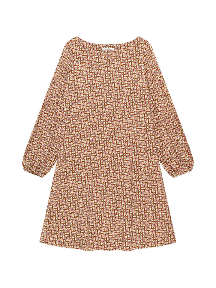 Abito corto a trapezio in tessuto mouliné