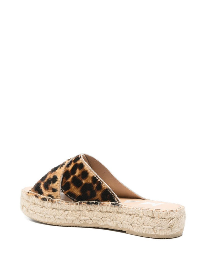 espadrillas con stampa leopardata incrociata