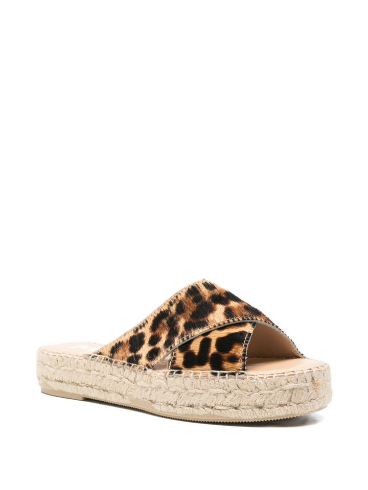 espadrillas con stampa leopardata incrociata