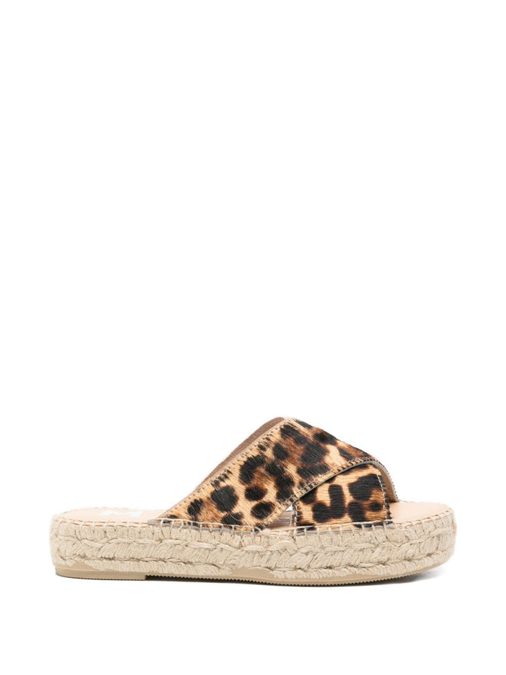 espadrillas con stampa leopardata incrociata