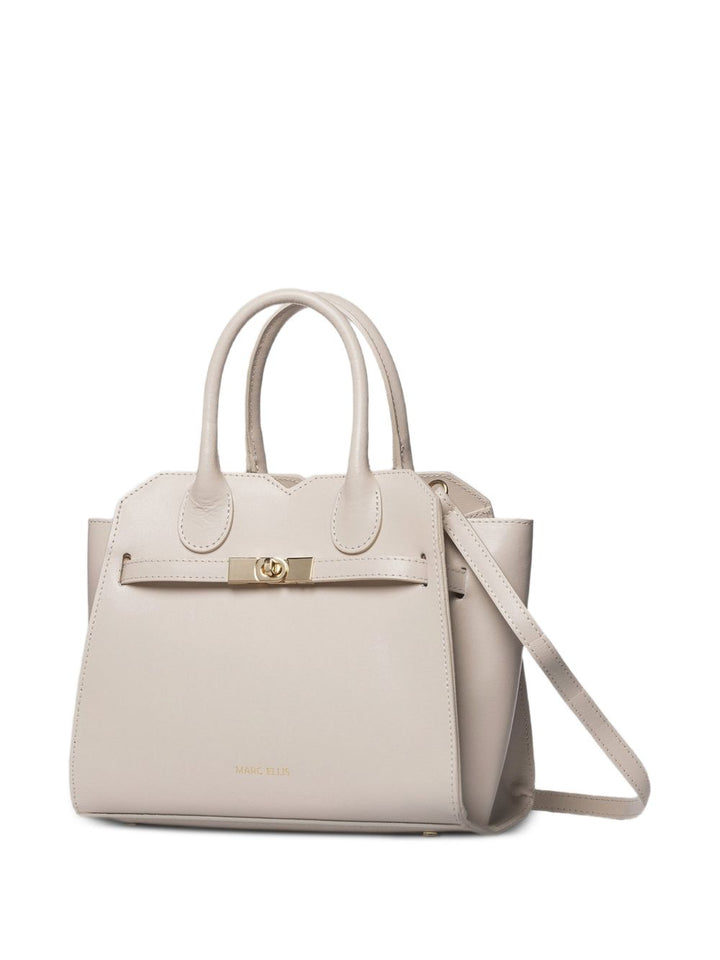 Borsa tote con chiusura a torsione beige