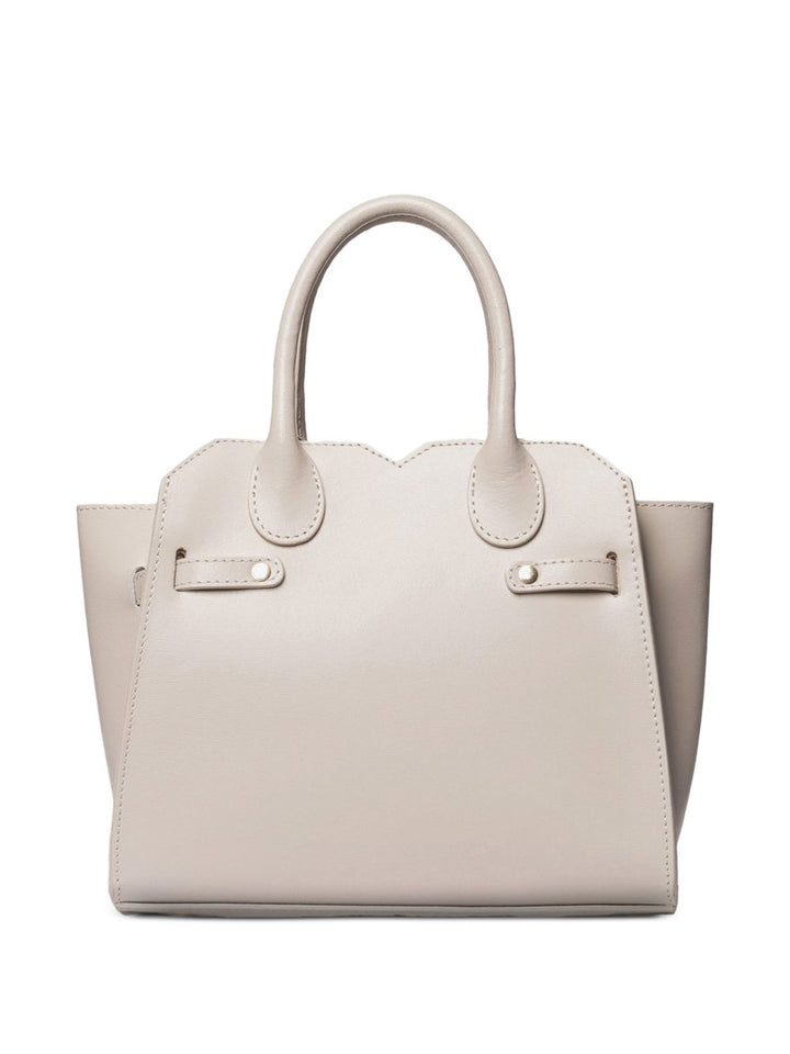 Borsa tote con chiusura a torsione beige