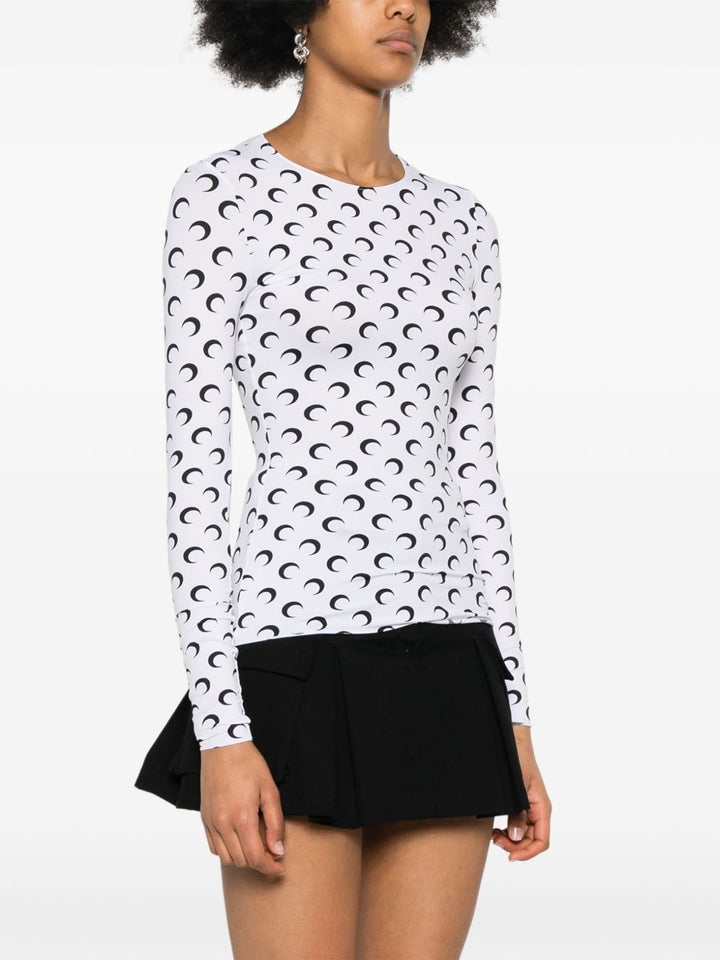 Marine Serre Maglia girocollo in jersey riciclato Moon Second Skin