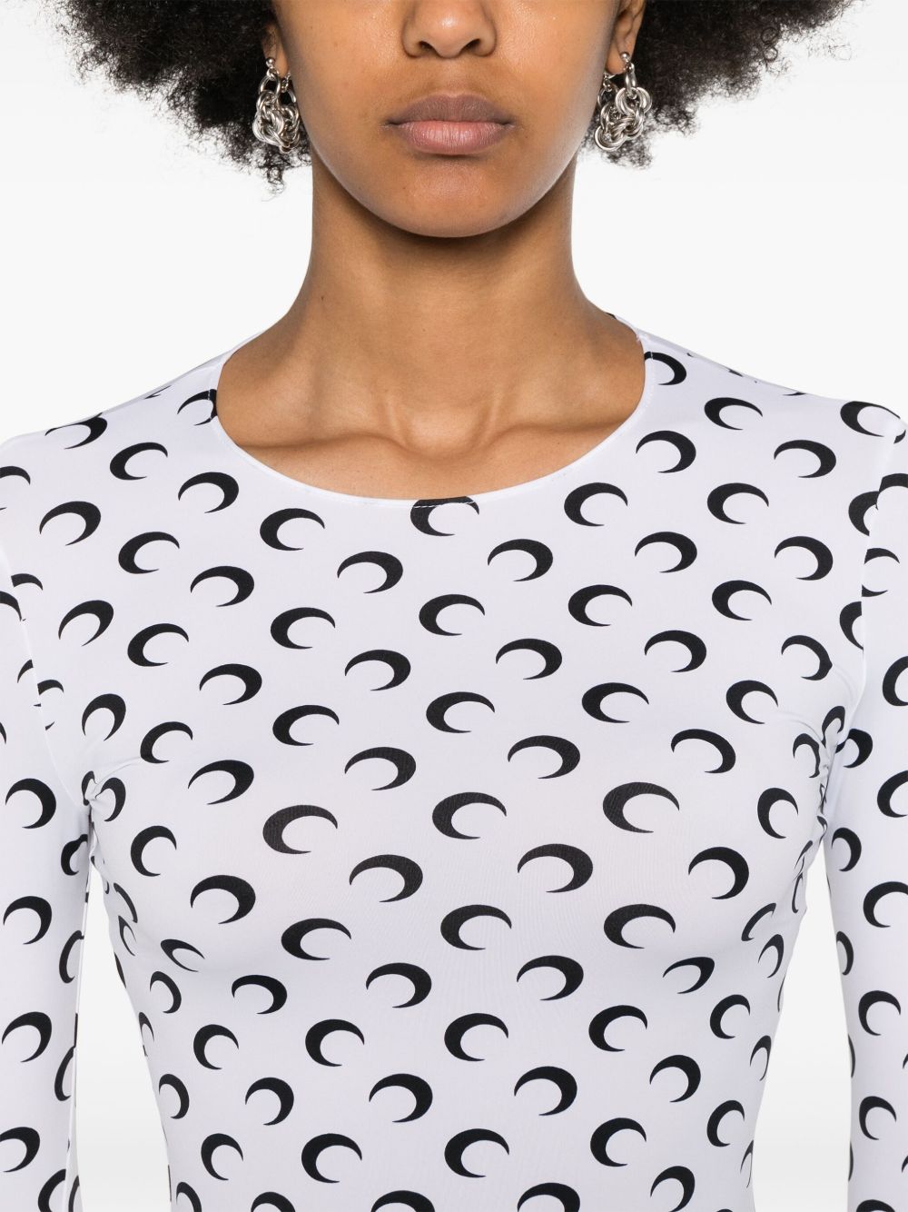 Marine Serre Maglia girocollo in jersey riciclato Moon Second Skin
