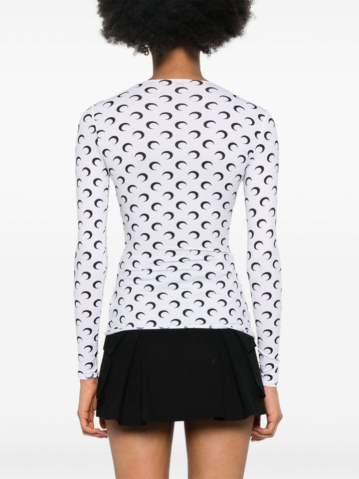 Marine Serre Maglia girocollo in jersey riciclato Moon Second Skin