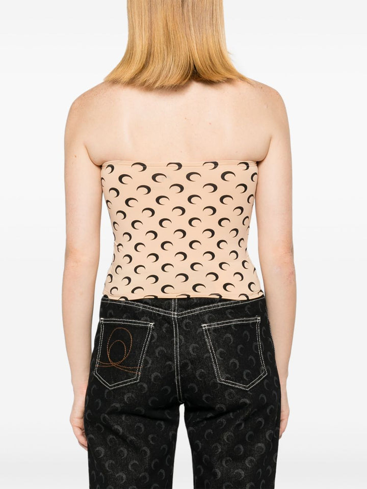 Top a fascia con stampa Moon