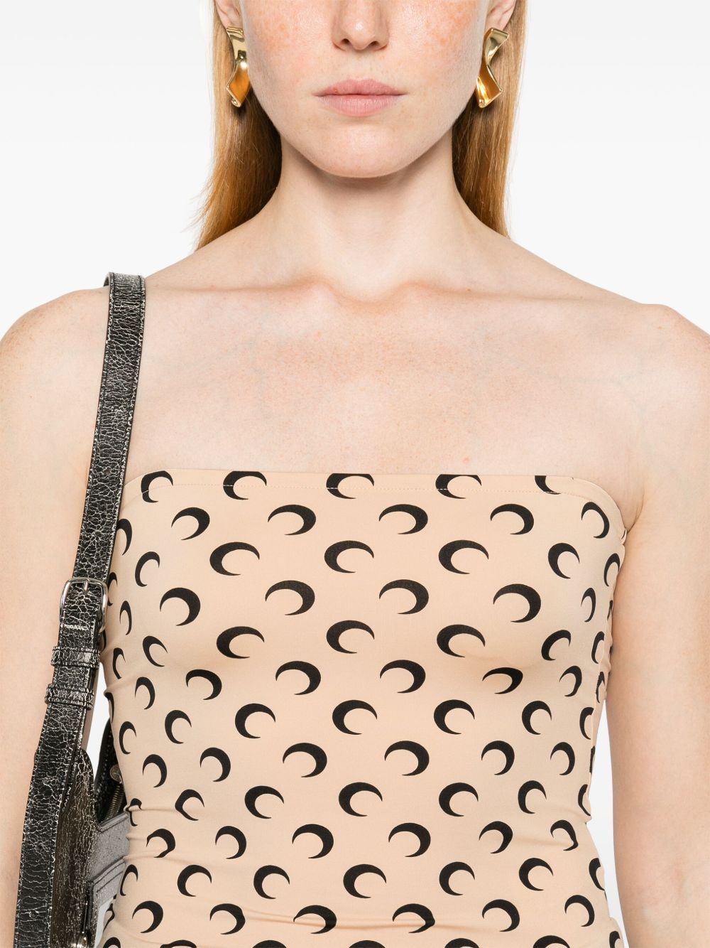 Top a fascia con stampa Moon