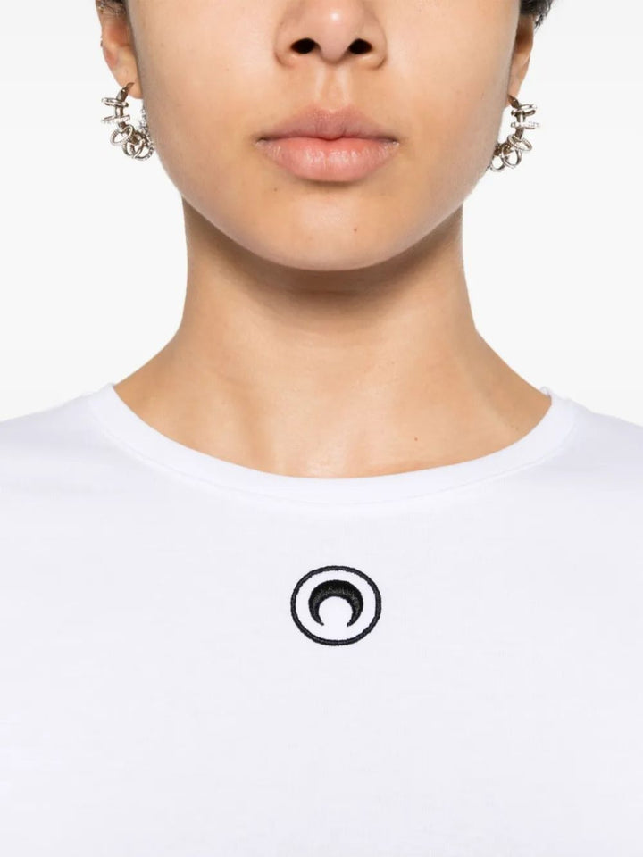 Marine Serre T-shirt con ricamo Crescent Moon