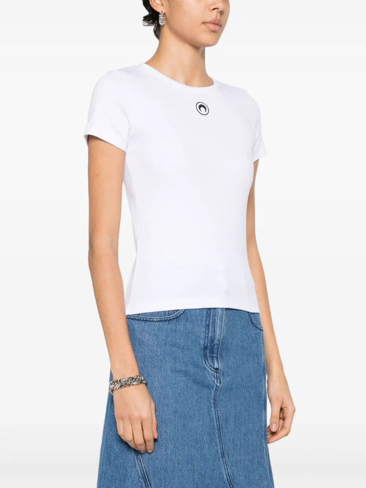 Marine Serre T-shirt con ricamo Crescent Moon