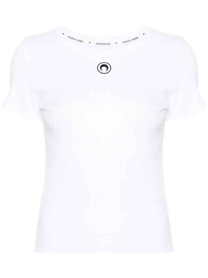 Marine Serre T-shirt con ricamo Crescent Moon