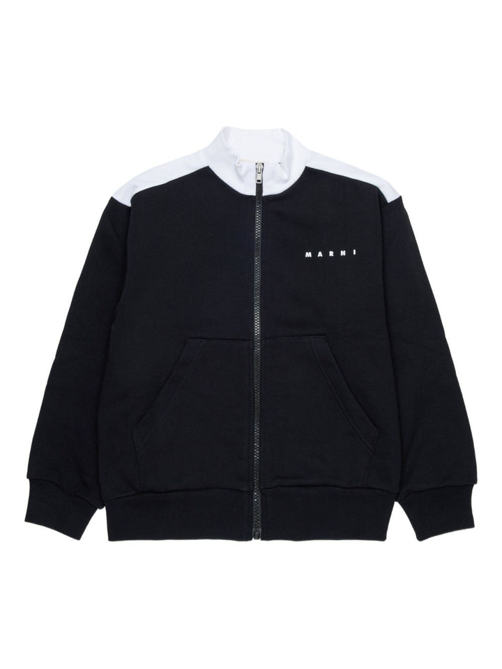 Felpa con zip e logo