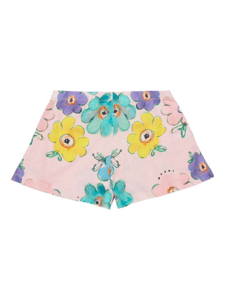 bermuda in cotone estampa fantasia fiore