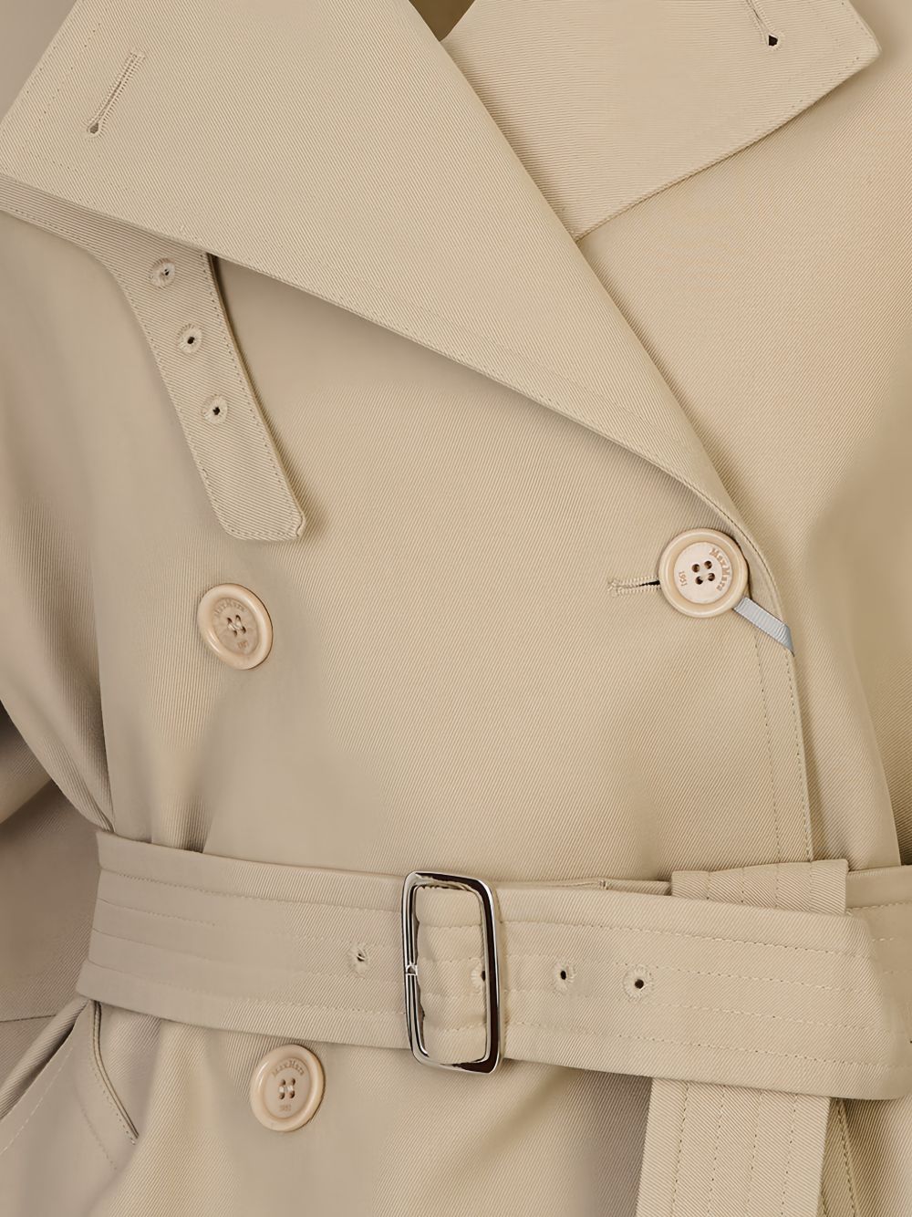 Trench Corto Doppiopetto Max Mara in Cotone Bianco