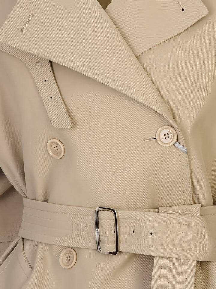 Trench Corto Doppiopetto Max Mara in Cotone Bianco