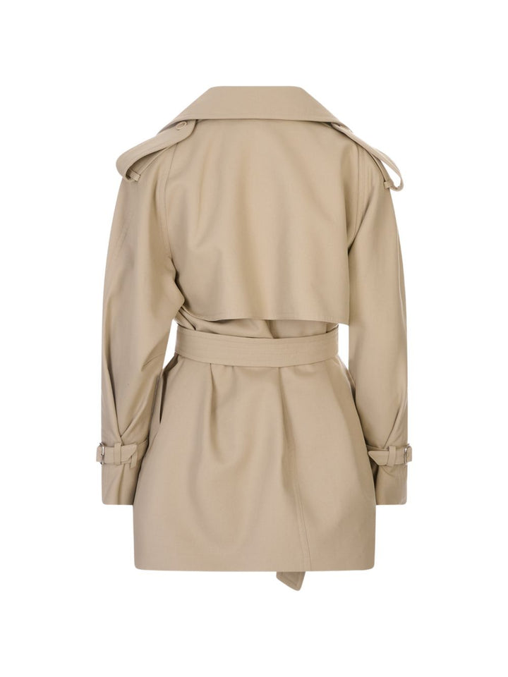 Trench Corto Doppiopetto Max Mara in Cotone Bianco