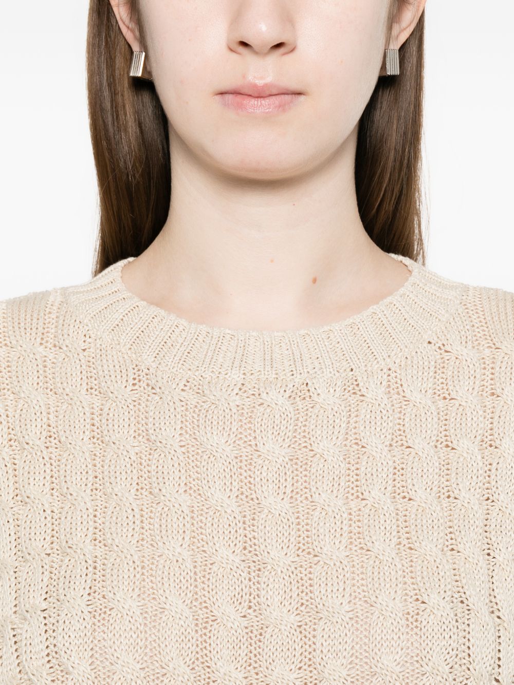 Maglione a trecce con pannelli