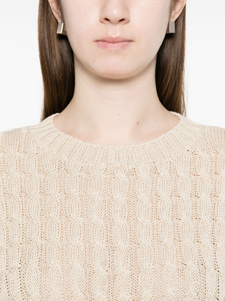 Maglione a trecce con pannelli