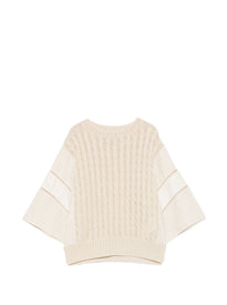 Maglione a trecce con pannelli