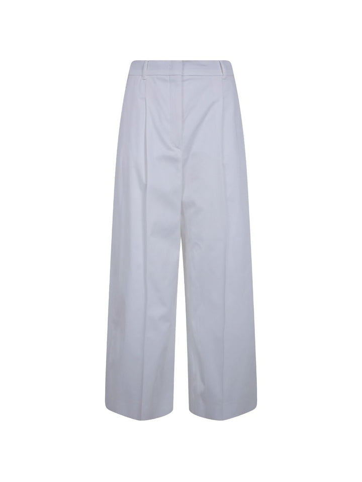 Pantaloni a gamba ampia con pieghe