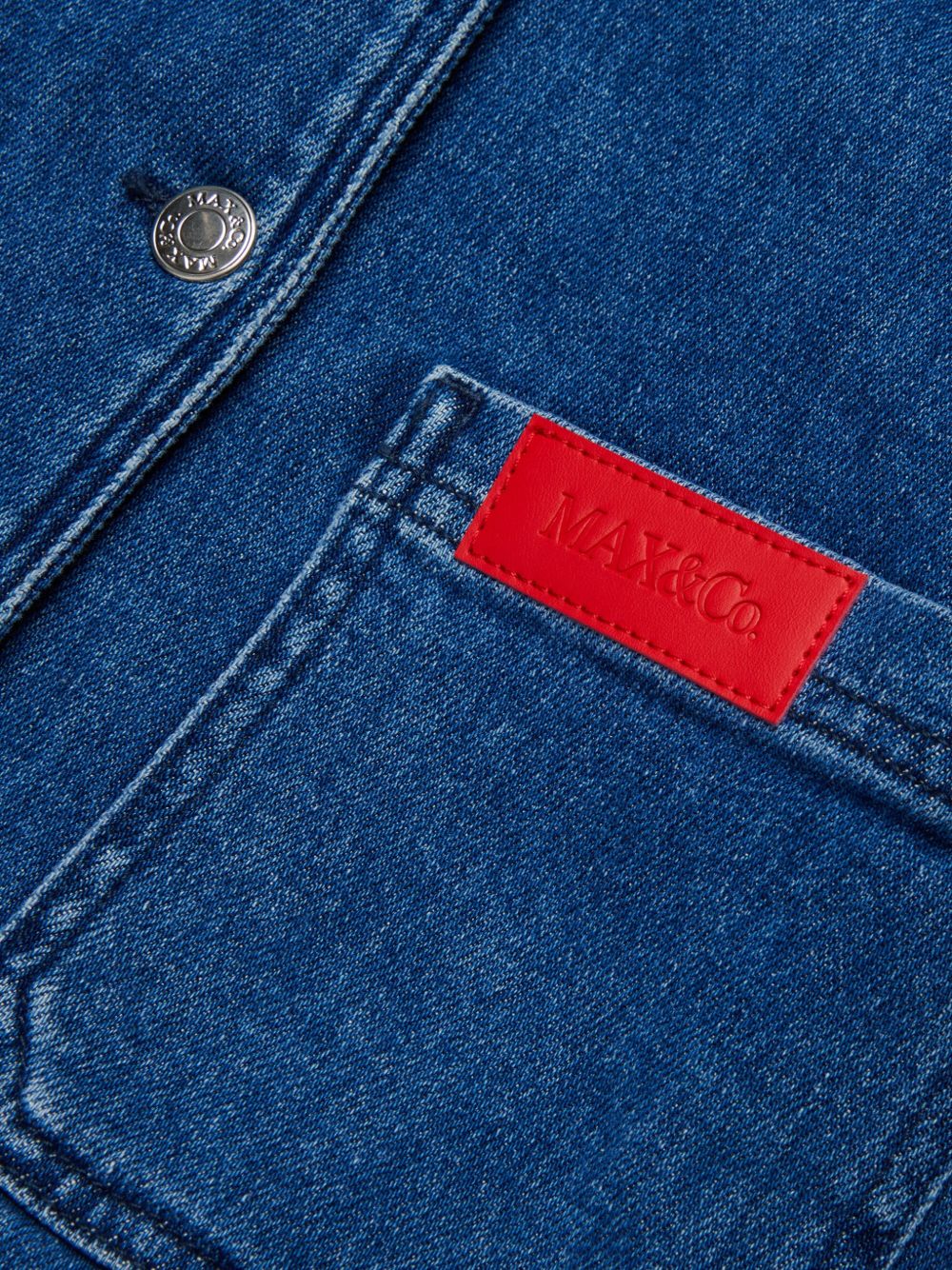 Blazer denim con logo