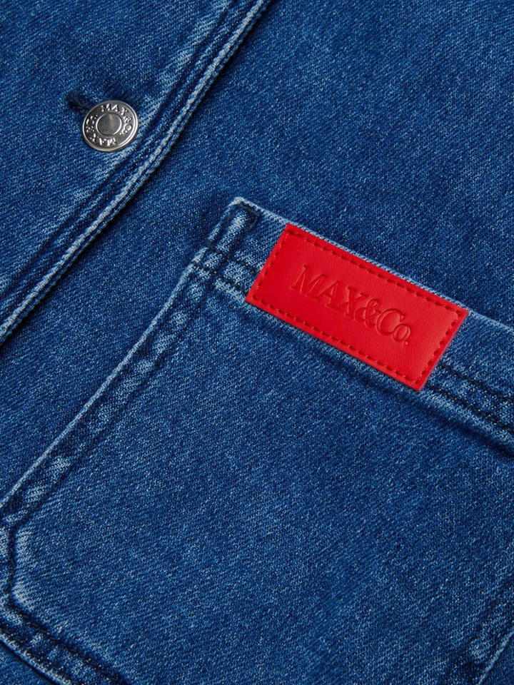 Blazer denim con logo