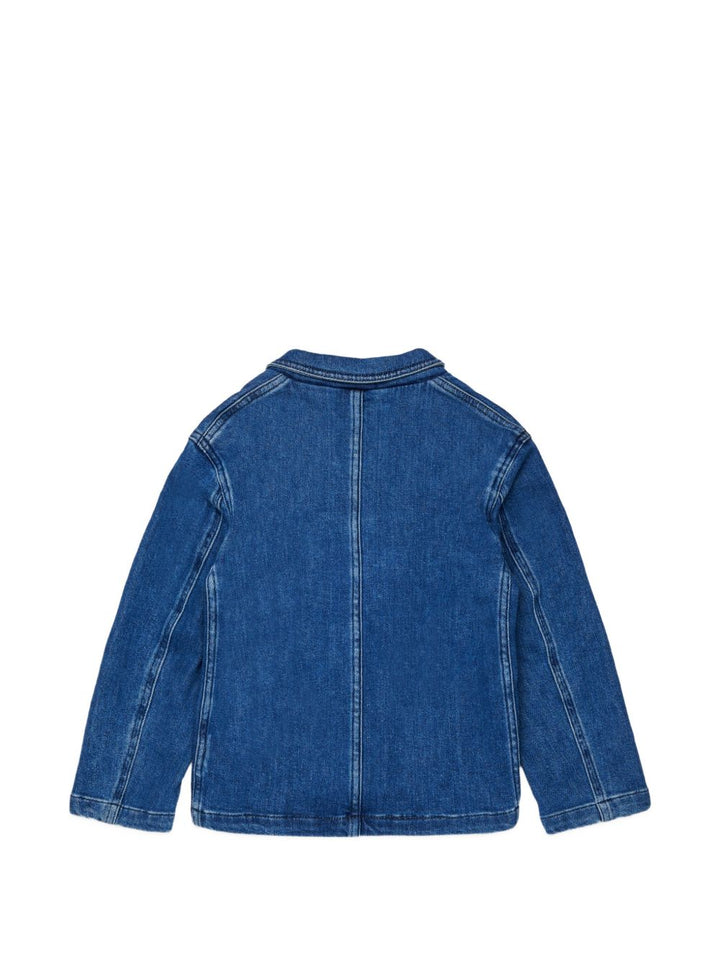 Blazer denim con logo